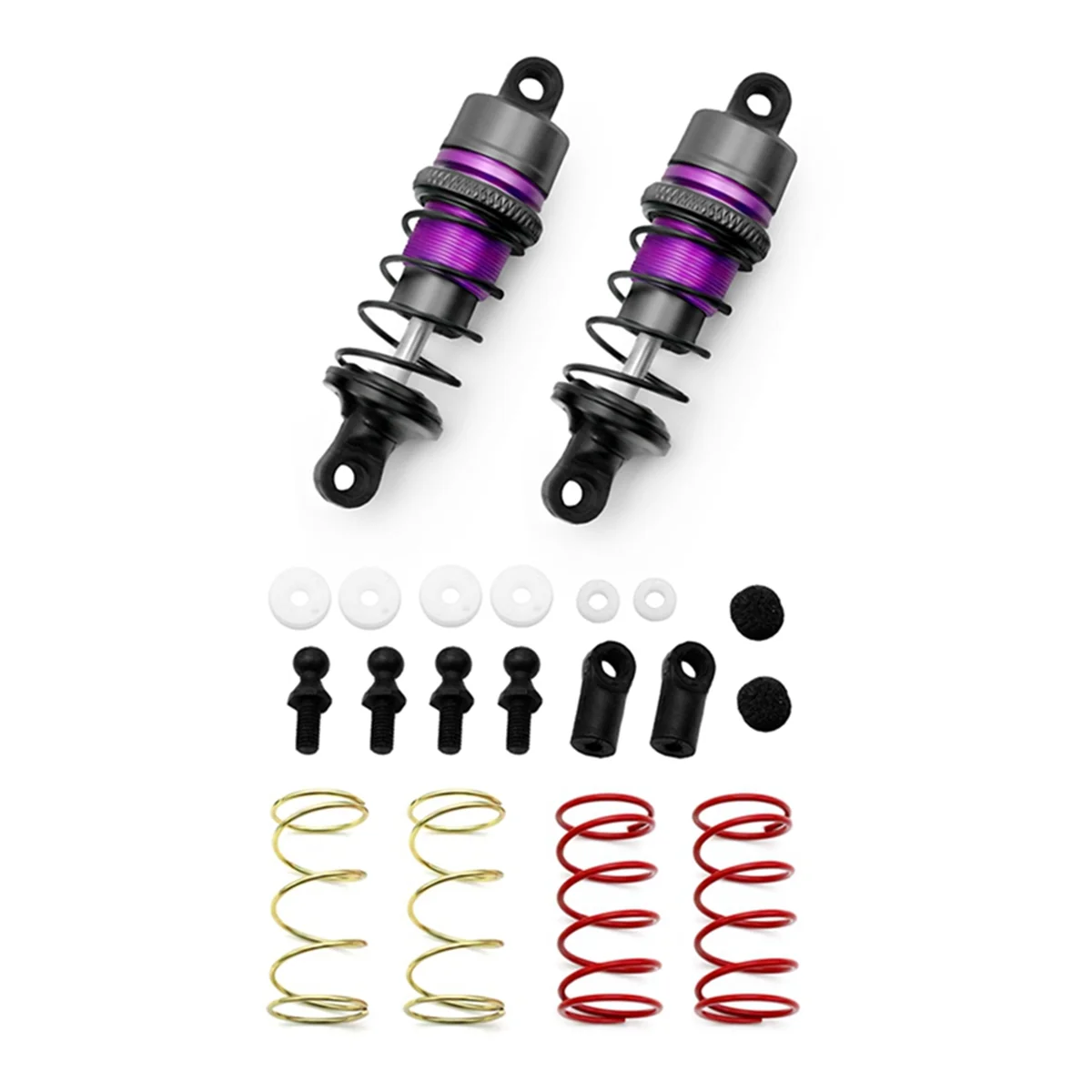 1/10 1Pair of Metal Hydraulic Shock Absorbers RC Remote Control Car Flat Racing Drift Car (63mm) Orange