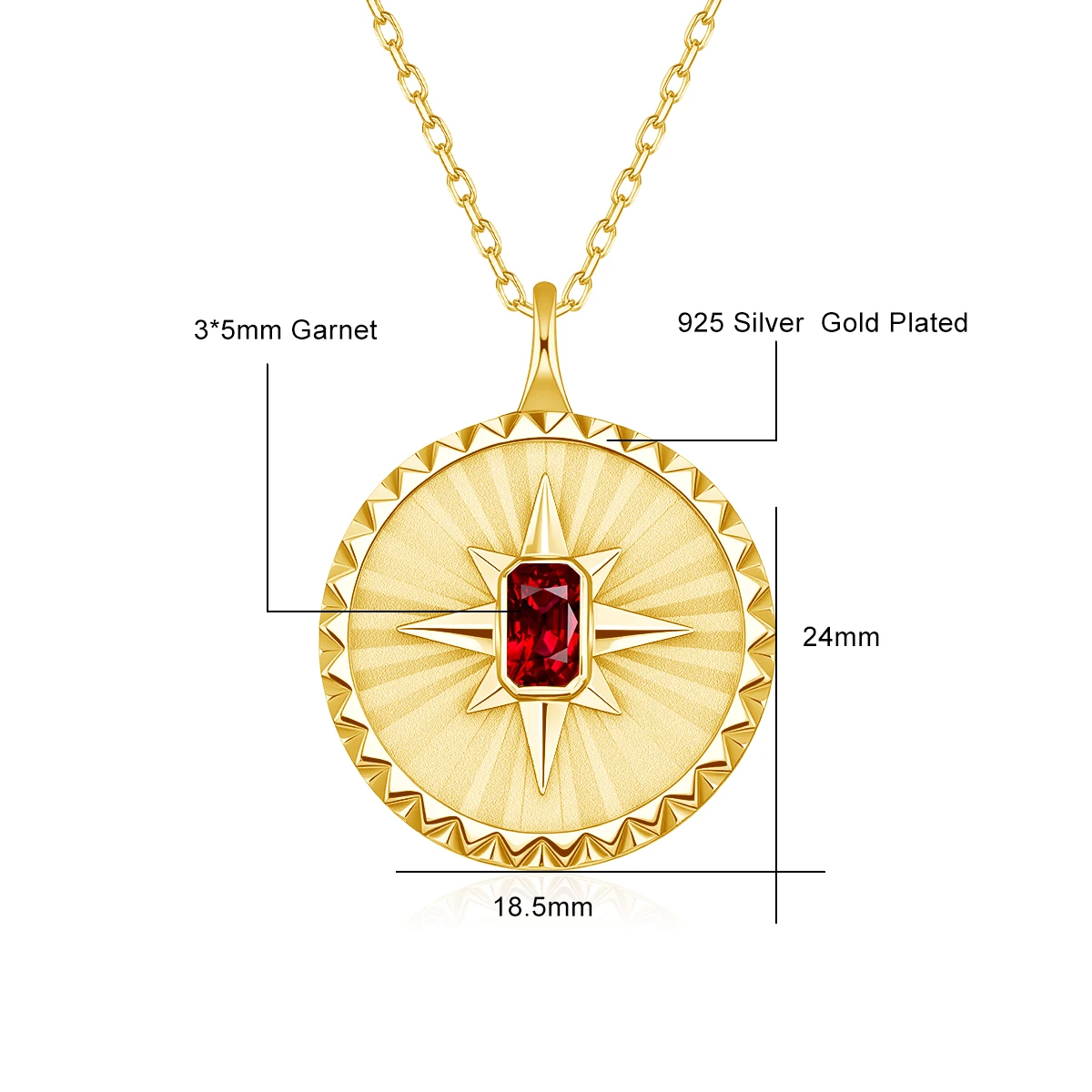 Natuurlijke Amethist Sunburst Disc Ketting 14K Goud Gevulde Emerald Cut Moissanite Hanger Verbleekbestendig Vintage Sieraden voor Vrouwen