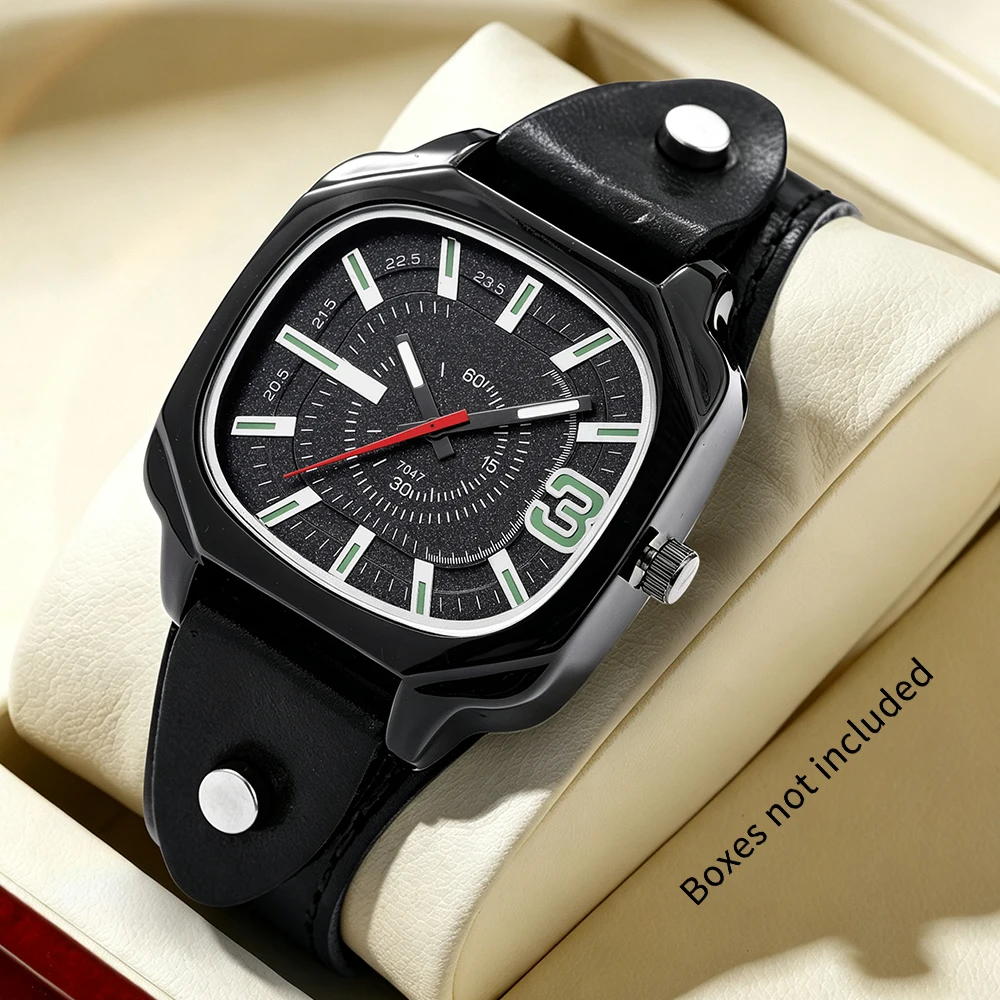 1pc Latest Men's Quartz Watch with Square Dial, Perfect for Daily Wear, Easter, Birthdays, Christmas, Halloween Gifts for Friend