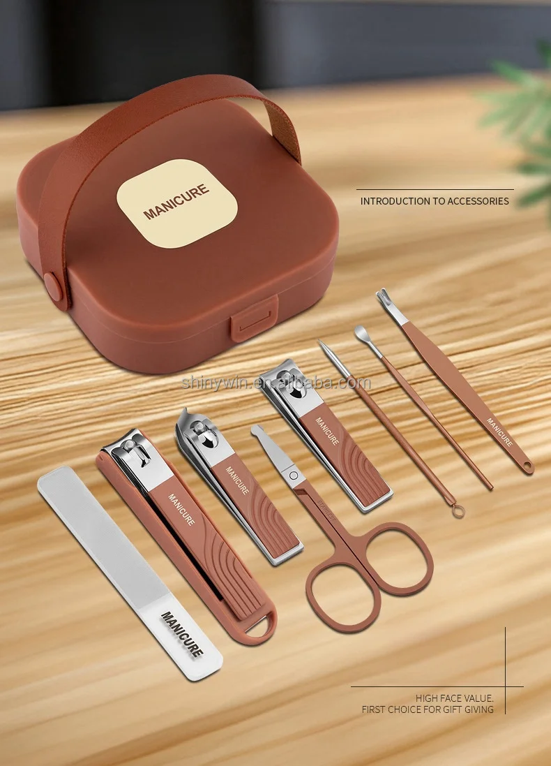 

ew Splatter-Proof Nail Clipper Set Portable Dead Skin Remover 8Pcs Manicure Nlippers Nail Art Clippers