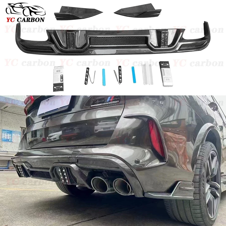 

For BMW X5M F95 X6M F96 2019+ Carbon Fiber Car Rear Bumper Diffuser Rear Splitters Spoiler Back lip shunt Upgrade body kit