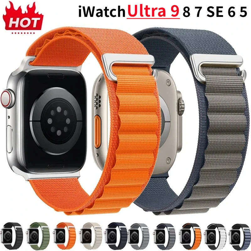 Alpine LOOP สําหรับ Apple Watch Ultra Band 49 มม.45 มม.44 มม.42 มม.41 มม.40 มม.โลหะ C-Hook สร้อยข้อมือ iWatch SE Series 9 8 7 6 5 4 3