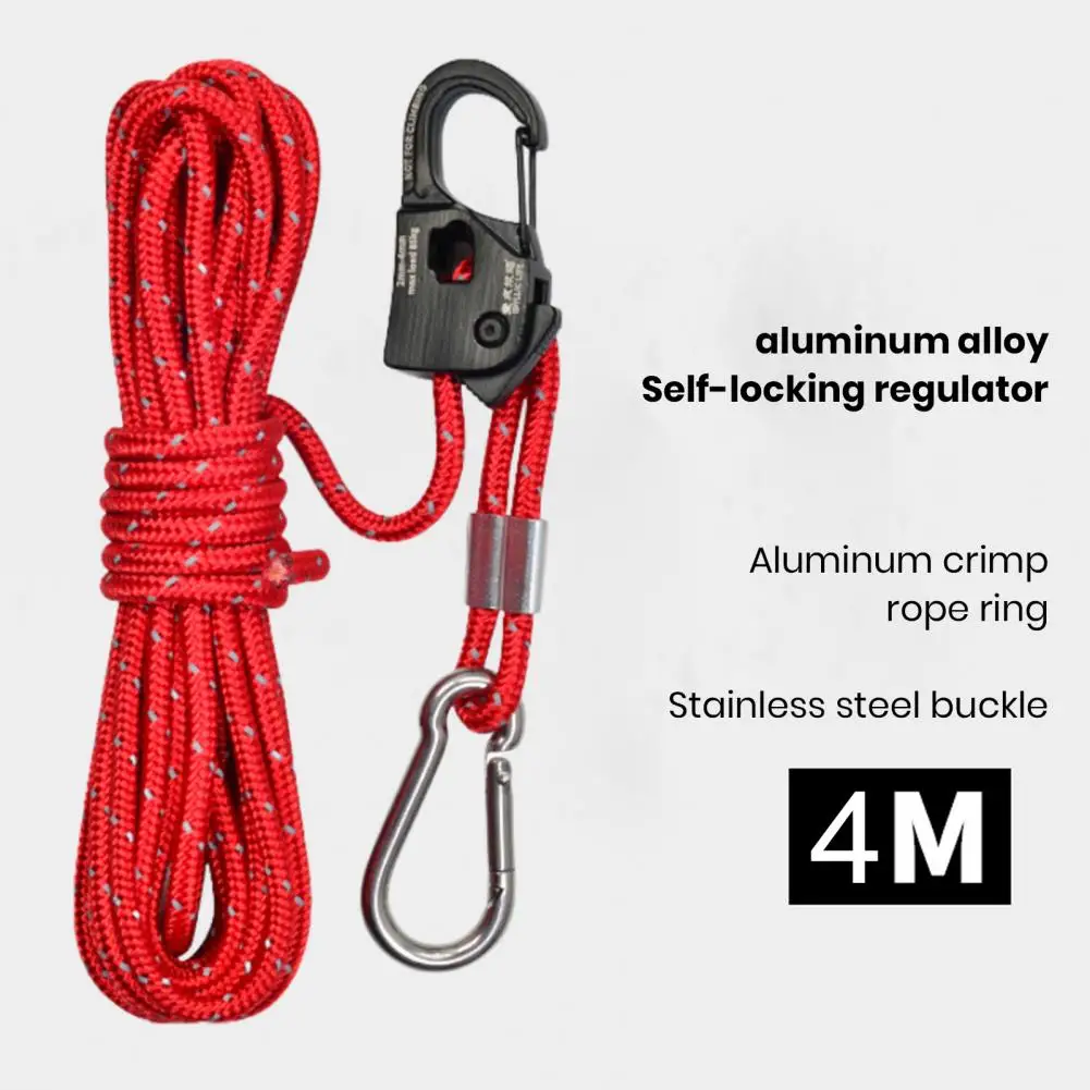 

Ergonomic Rope Tool Durable Tent Rope Tensioner Core Lanyard Adjuster for Camping Gear Strong Load-bearing Portable Reusable