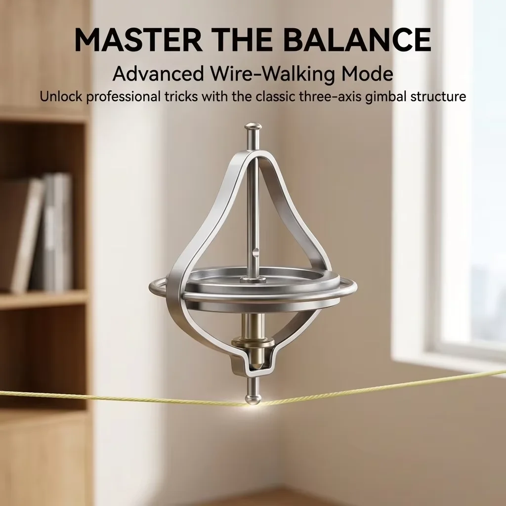 Metal Anti-Gravity Gyroscope Toy Fingertip Gyro Magic Anti-Gravity Adult Decompression Balance Teaching Toy for Kids Adults Gift