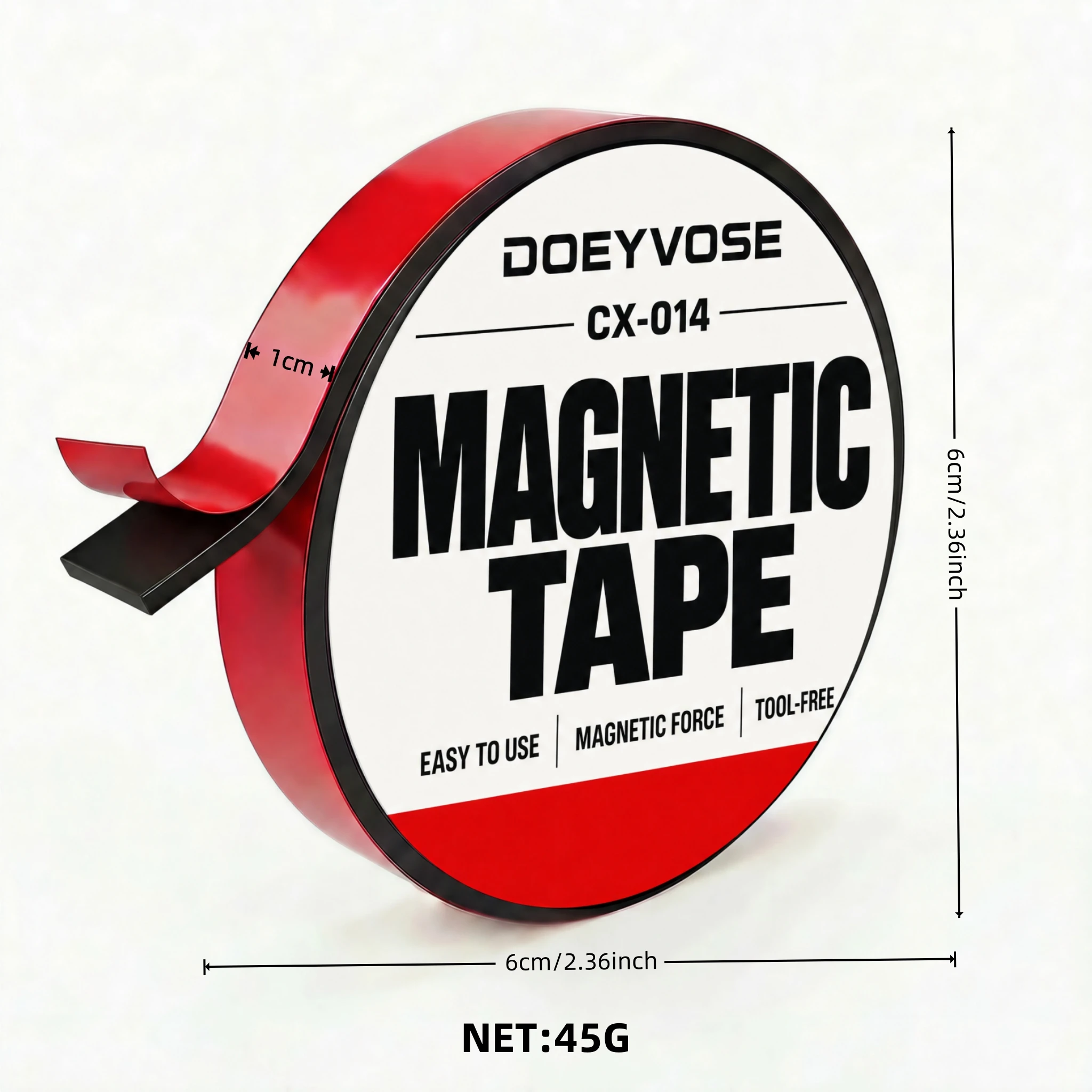 DIY Flexible Magnet Strip Self Adhesive Magnetic Tape 1m Long 10mm