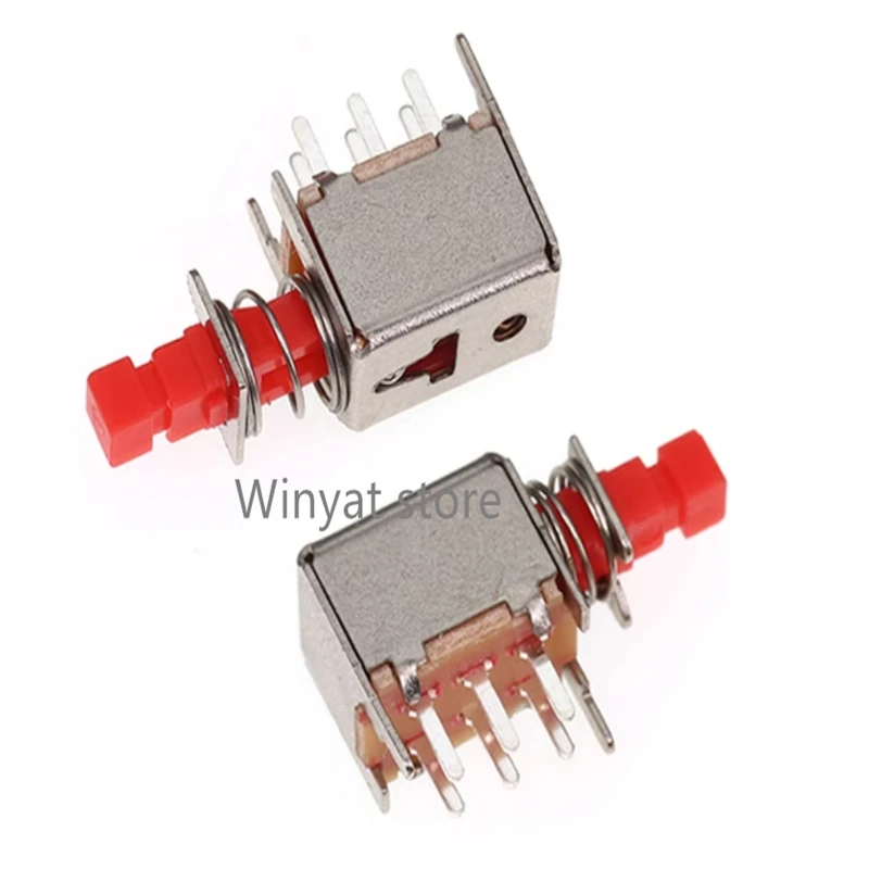 10Pcs Directly Key Switch A03 PS-22F03 6pins Self-locking/No locking  Red