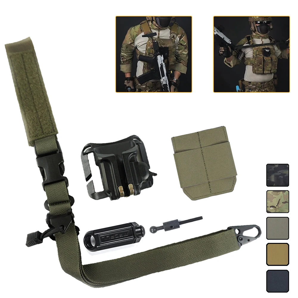 

AQzxdc Tactical Quick Hang Kit Quick Adjustment Straps Tactical Single Point Belt for Airsoft Paintball CS CQB War Game Cosplay