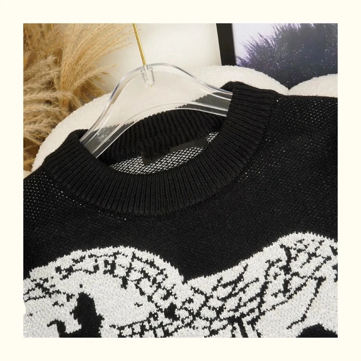 Runway Designer Autumn Winter Sweaters Vintage Horse Women Long Sleeve Knitted Cat Female Pullovers Elegant Mujer Clothes NZ147