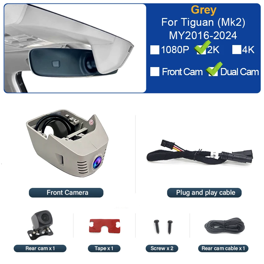 2K Dual Cam(Grey)