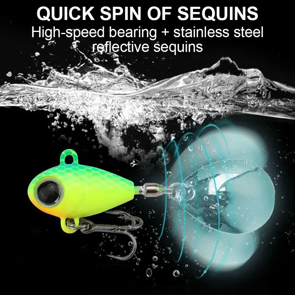 WALK FISH 8g-13g VIB Lure Fishing Bait Submarine long-range Throw Rotating Sequin Small Cyclone Thumb Freshwater Sea Fishing Set