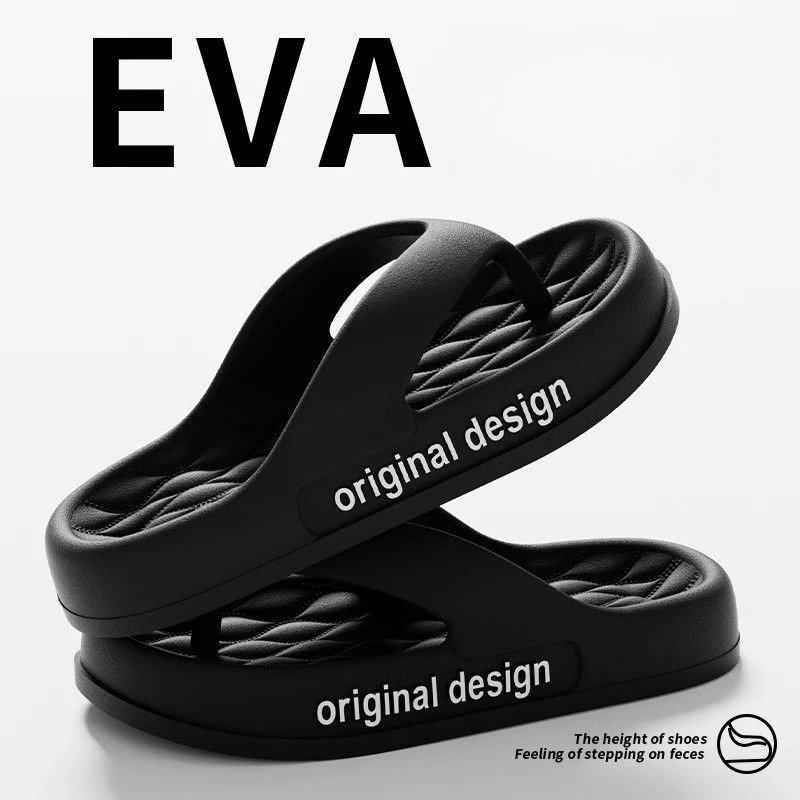 

2025 Summer Thick Platform Flip Flops EVA Soft Sole Non-Slip Couples Massage Slippers Home Beach Bathroom Slides Men Flip Flops