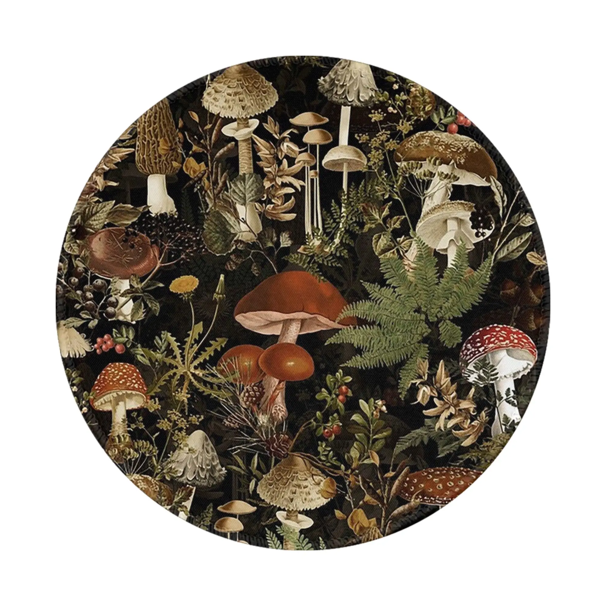 Midnight Mushrooms Forest Botanical Night Garden Mouse Pad Computer Keyboard Mouse Mat PC Laptop Desk Mat Accessories Table Mats