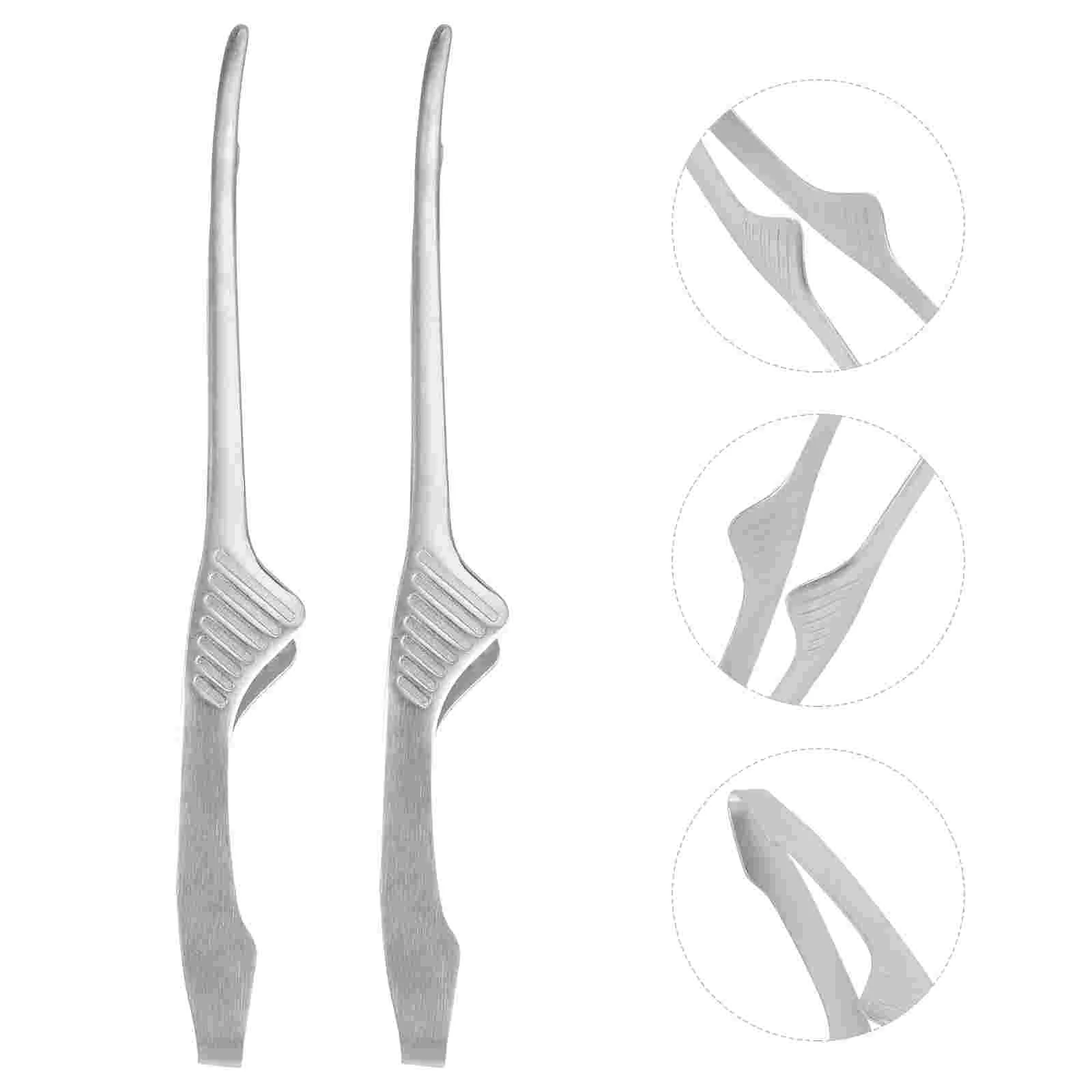 

2Pcs Stainless Steel Food Tong Household Bread Clip Heat-resistance BBQ Tongs stainless steel food clip