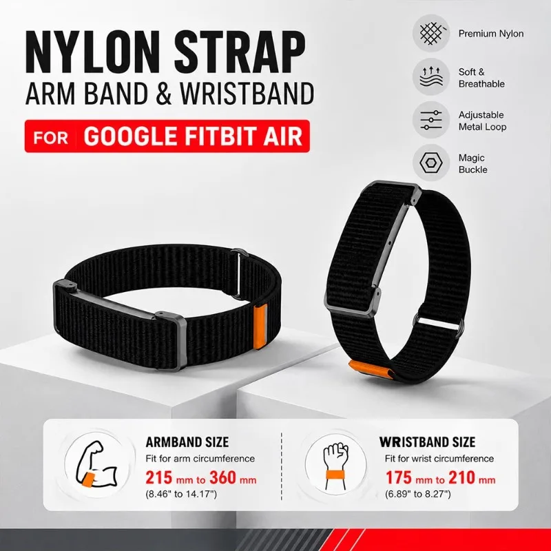 Nouvelle Sangle de Remplacement en Nylon Tressé pour Bracelet Connecté Google Fitbit Air – Bracelet de Fitness pour Google Fitbit Air
