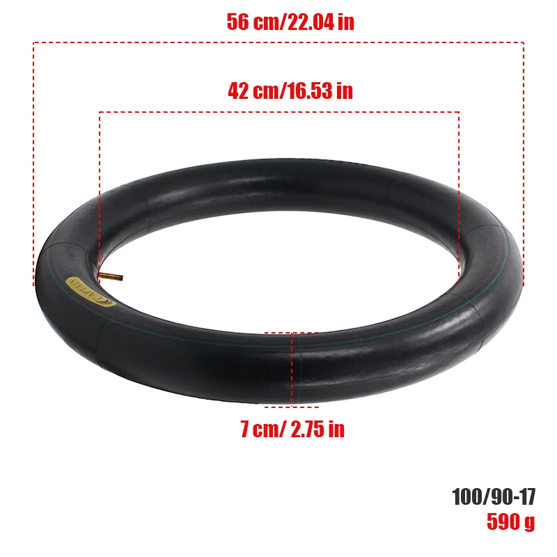Wear‑Resistant 100/90‑17 Inner Tube Straight Valve Type Rubber Tube For Street Bike Motorbike