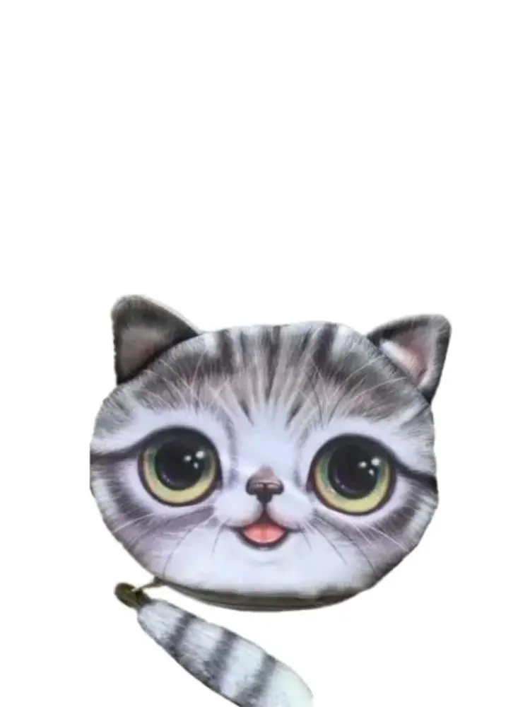 

50pcs/lot fedex fast Small Tail Cat Coin Purse Cute Kids Cartoon Wallet Kawaii Bag Coin Pouch Purse Holder Women Coin Wallet