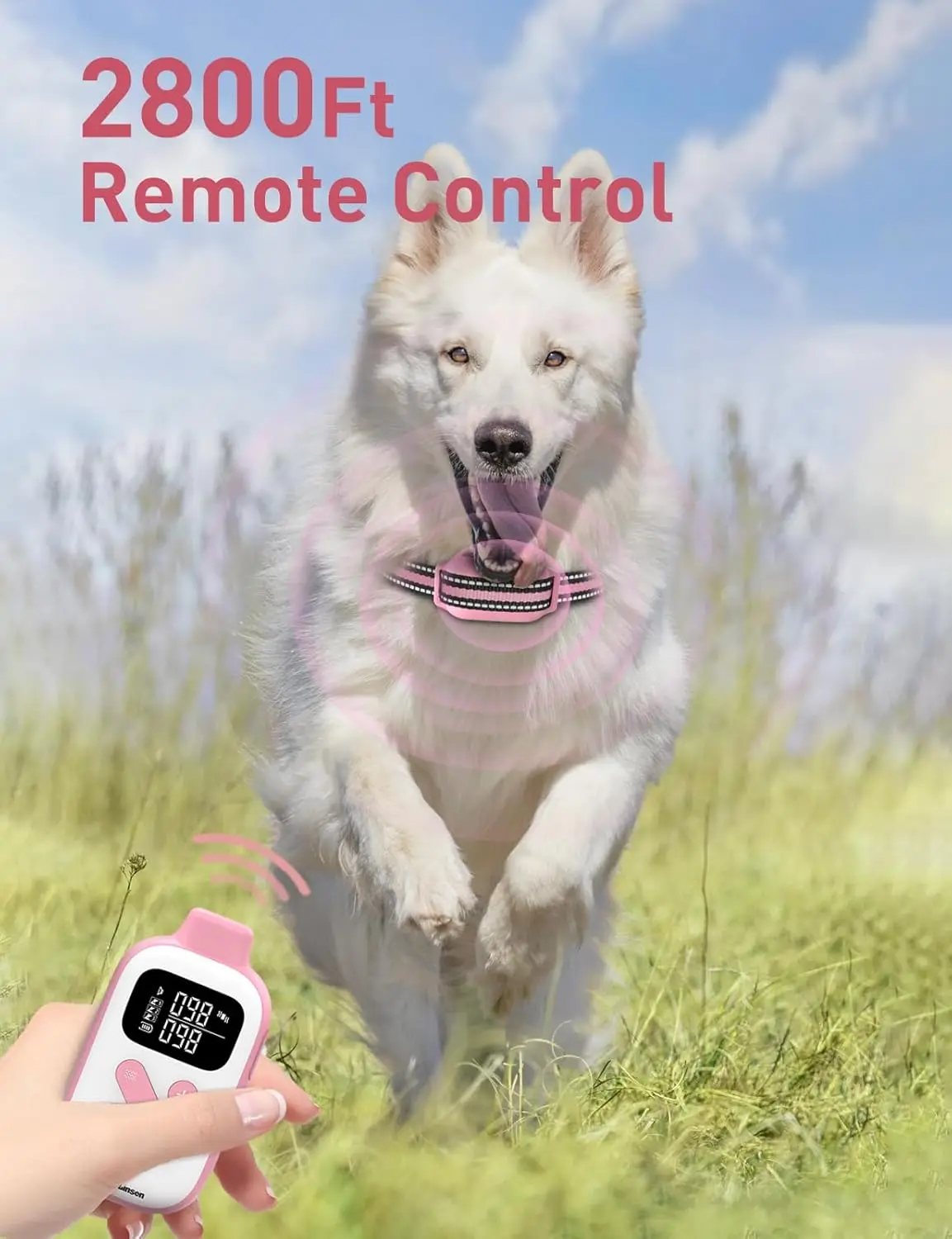 Collar vibratorio de 2800 pies para perros pequeños, medianos y grandes, Collar de entrenamiento para perros sin golpes, pitido y Collar vibratorio para perros con control remoto