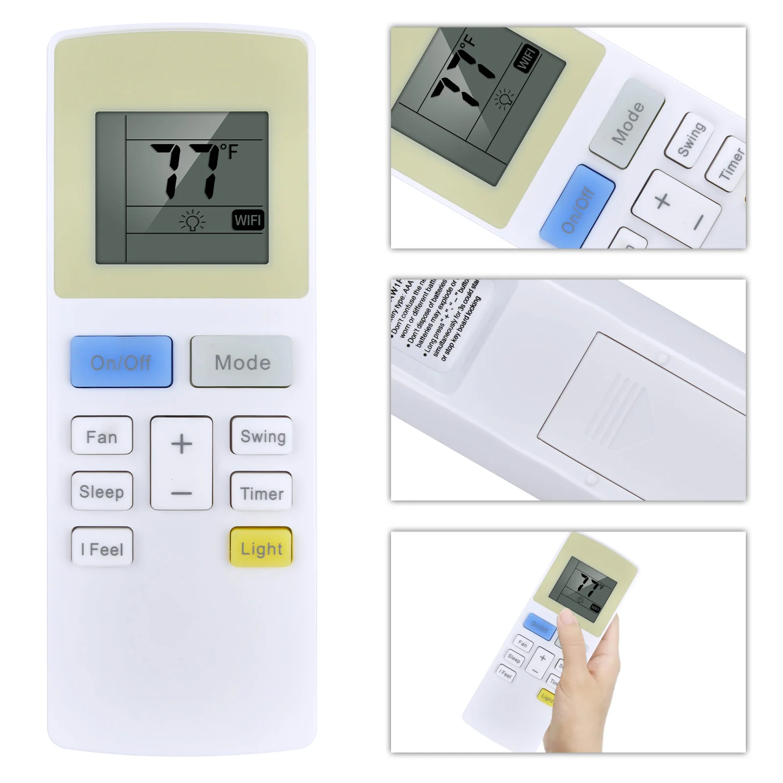 YAW1F3F Fernbedienung kompatibel für TOSOT Fensterklimaanlage 8.000 BTU 10.000 BTU GJC12BR-A3NRNJ1C für GREE Klimaanlage