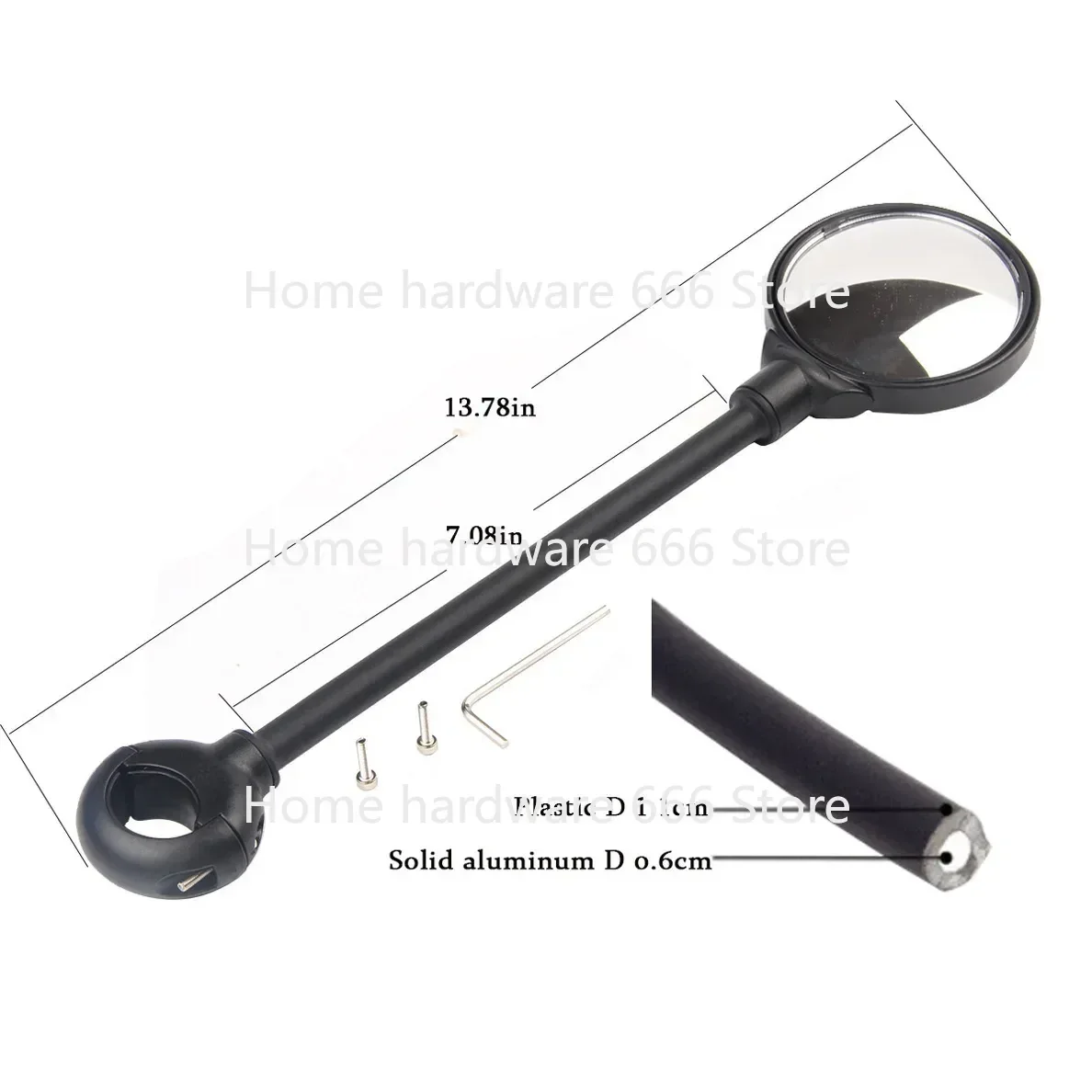 Bicycle Rearview Mirror Accessories Cycling Equipment Hose Bicycle Reflector Box Long Handle Reflector