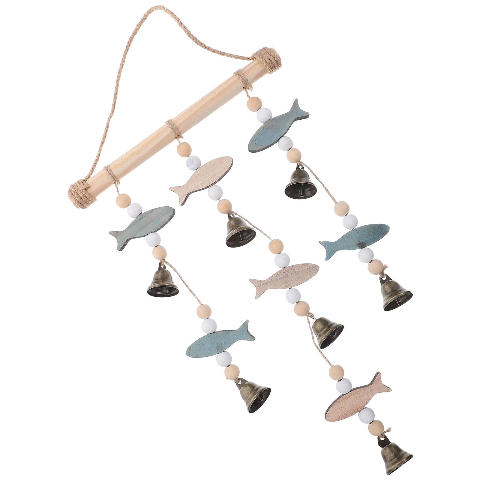 

Double Sided Wood Fish Wind Chime Rustic Nautical Coastal Wall Decor For Beach Bathroom Bedroom Ocean Theme Indoor Outdoor,