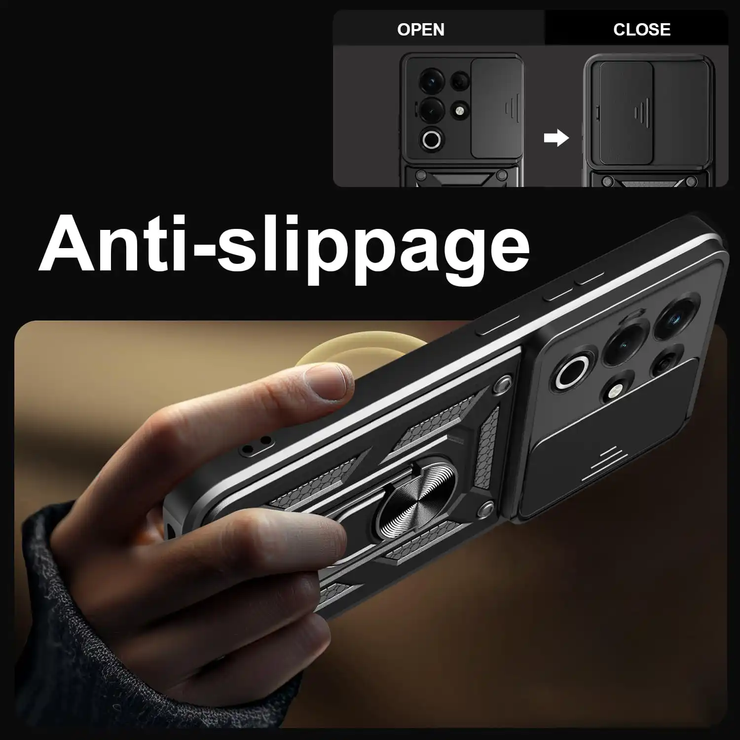 حافظة لهاتف itel S25 Ultra Slide Camera Protect Stand Phone Shell Funda لهاتف S25 4G S24