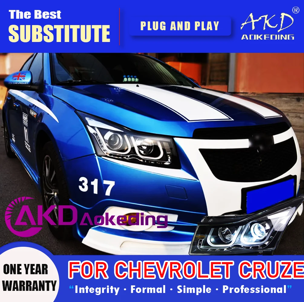 AKD Head Lamp for Chevrolet Cruze LED Headlight 2009-2016 Headlights Cruze DRL Turn Signal High Beam Angel Eye Projector Lens