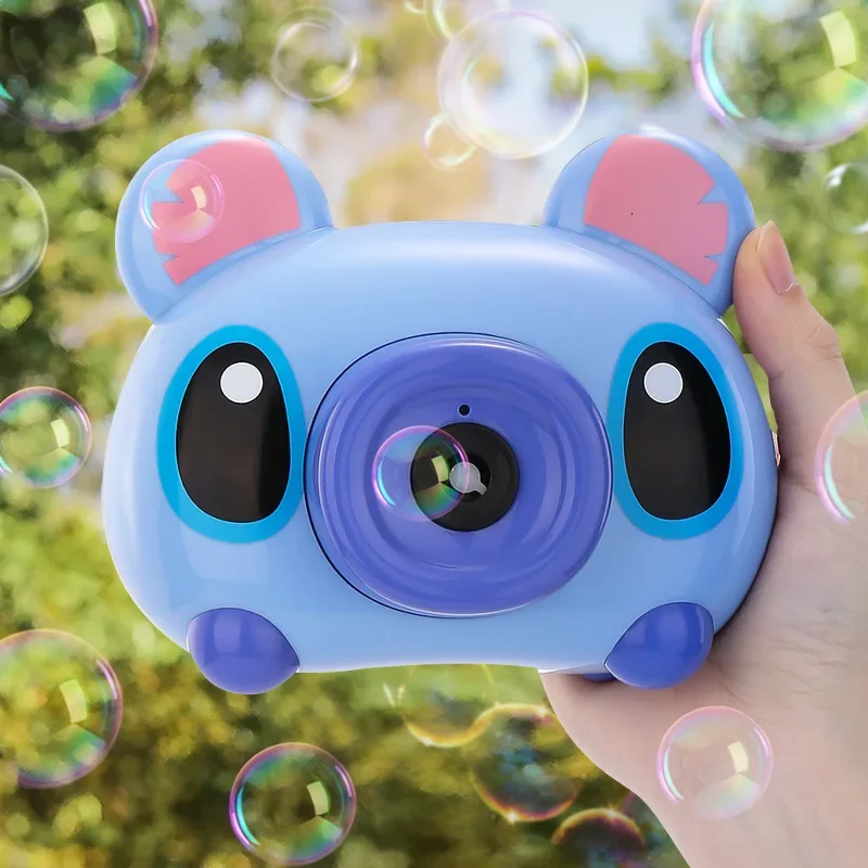 Disney Stitch Bubble Machine Kawaii Camera Modeling TikTok New Kids Toy Rechargeable Electric Bubbles Gun Children Birthday Gift