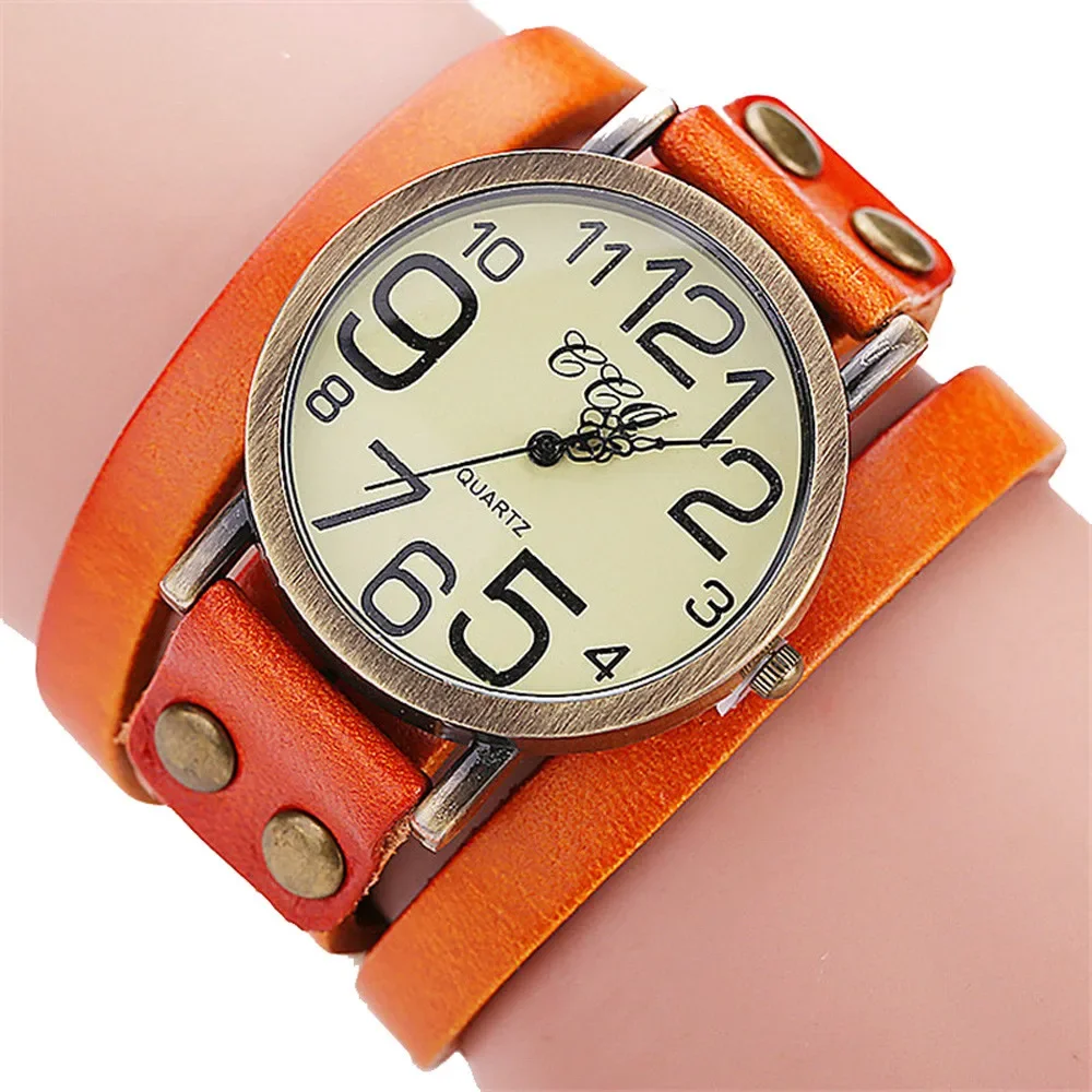 Luxury Brand Vintage Casual Cow Leather Bracelet Watch Women Leather WristWatch Classic Watches for Woman Relogio Feminino