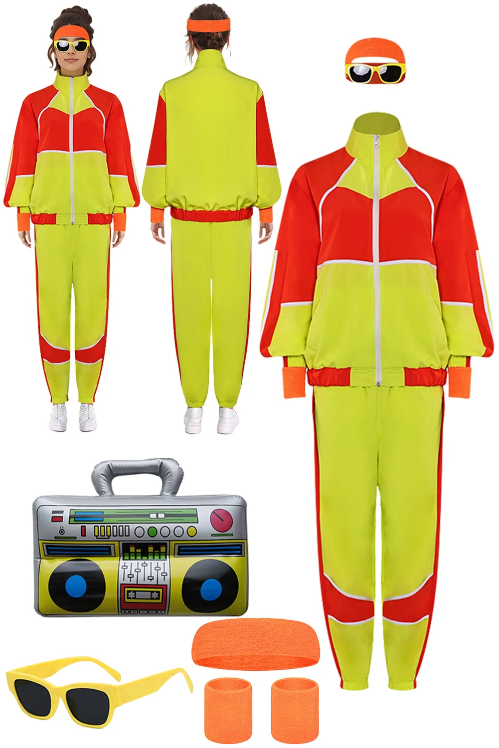 Costume d'entraînement Hip Helicopter Chang Cosplay pour hommes et femmes, vêtements de sport rétro, tenues de danse unisexes, olympiques de fête d'Halloween et de carnaval, années 80 et 90