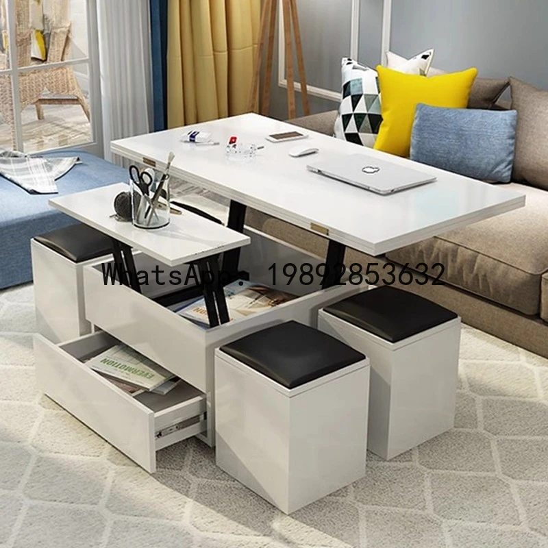 CZ Coffee  Dining Table Dual-use Small Apartment Coffee Table Telescopic Lifting Simple Folding Coffee Table