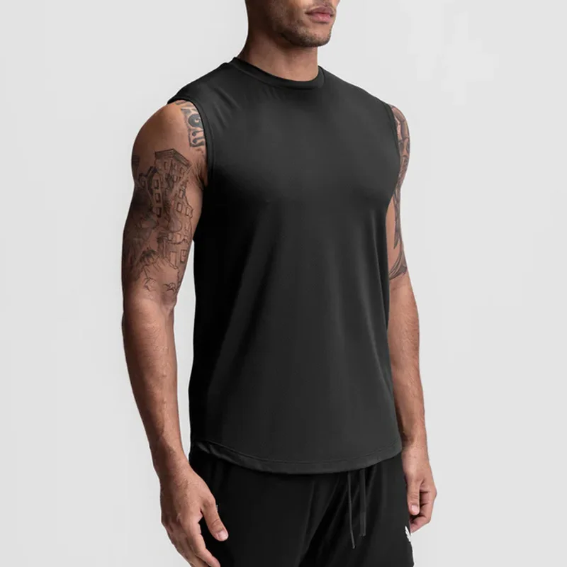 Summer Men's Quick Dry Tank Top Gym Fitness Sleeveless Shirts Male Sports Vest Bodybuilding Workout Singlets Casual Fashion Tops