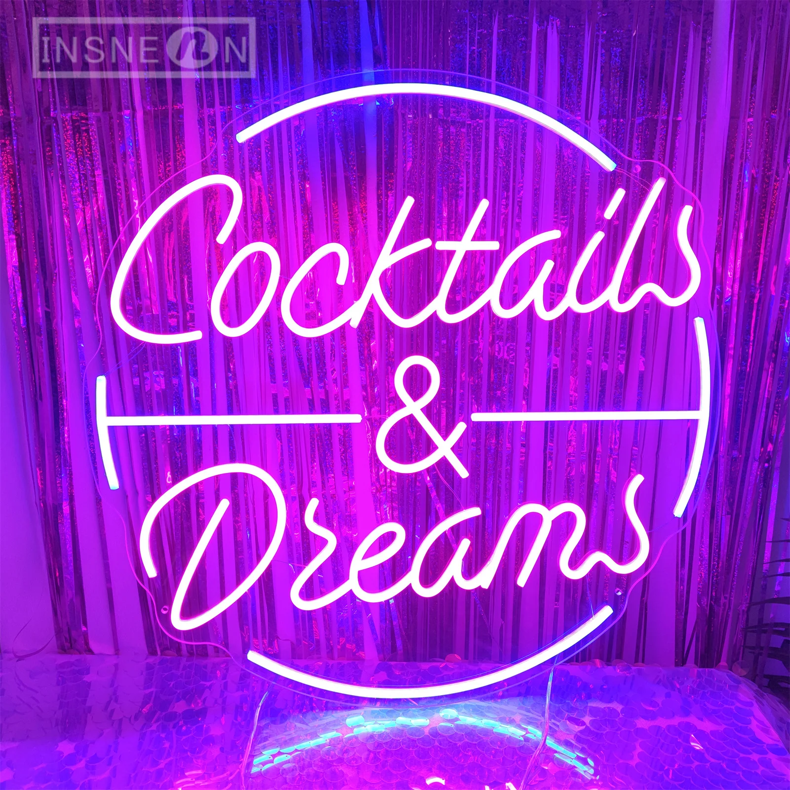 Cocktails and Dreams Neon Sign Wall Decor LED Neon Lights for Party Club Beer Store Neon Wall Decoration LED Business Signboard