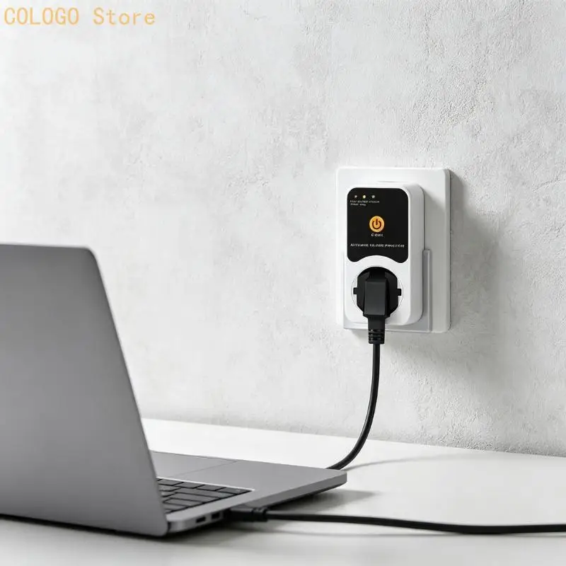 Single Outlet Guard for Factory and Workshop Power Areas, Automatic Home Appliance Care with Front Button and Delay Return for