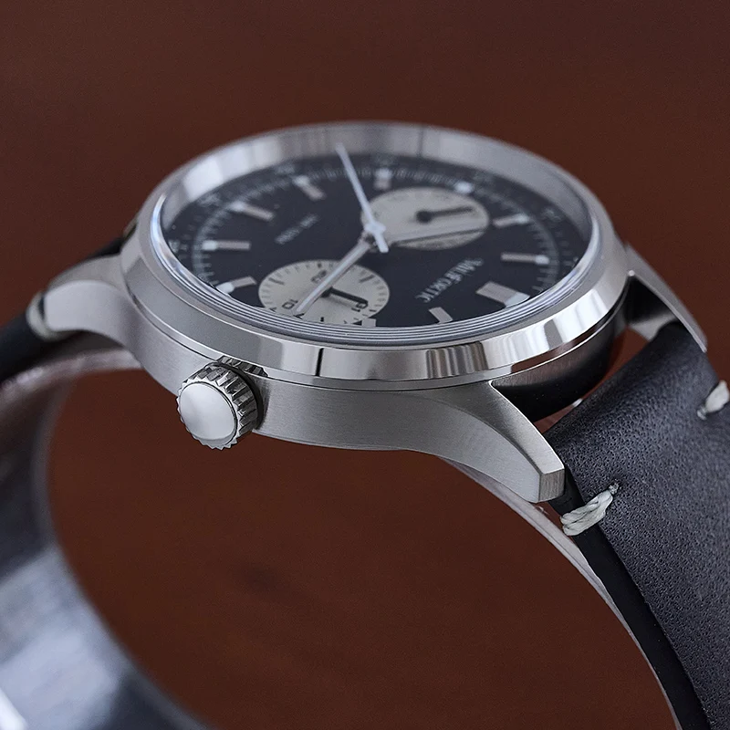 ساعة فستان Milifortic R078 38 مللي متر كوارتز ريترو أمريكي كلاسيكي VH64 اكتساح التاريخ الثاني وظيفة اليوم 100 متر ساعات مقاومة للماء #4