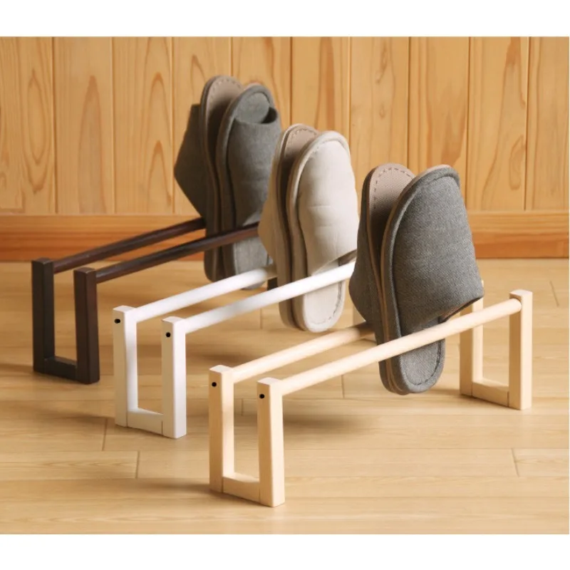 Household Japanese-style solid wood entrance foyer shoe rack, slipper storage rack, simple multi-layer shoe rest rack