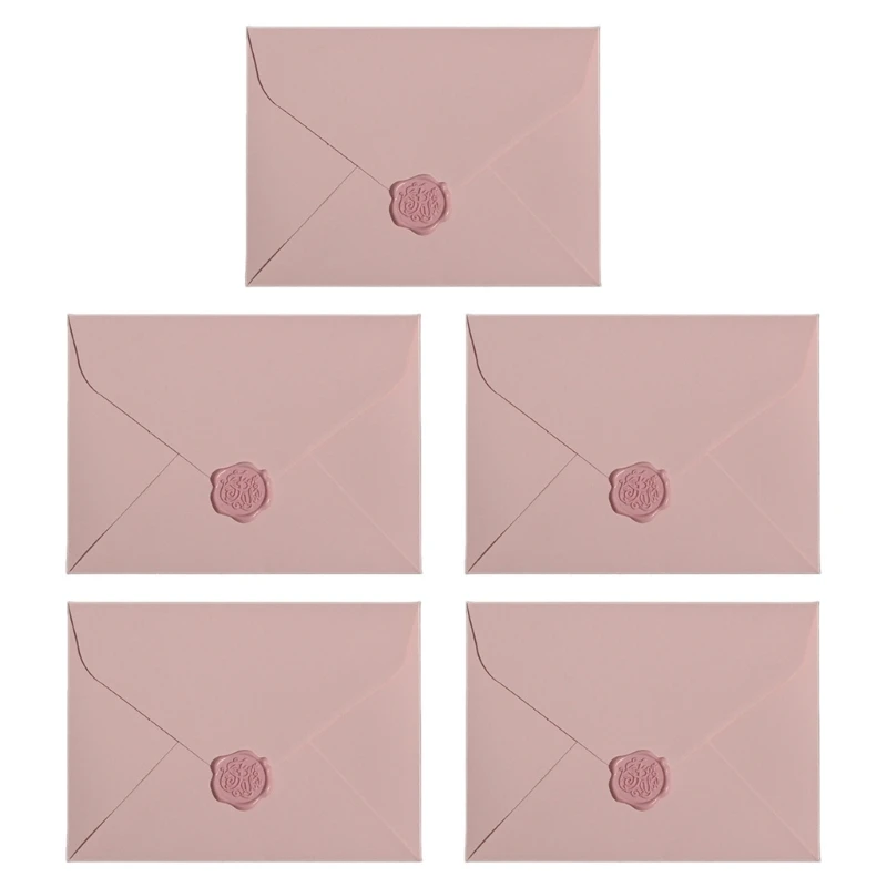 20CB 5 Pcs Paper Envelopes Simple Paper Envelopes Fashion Envelopes Gift Envelopes for Invitation Greeting Card Wedding Party