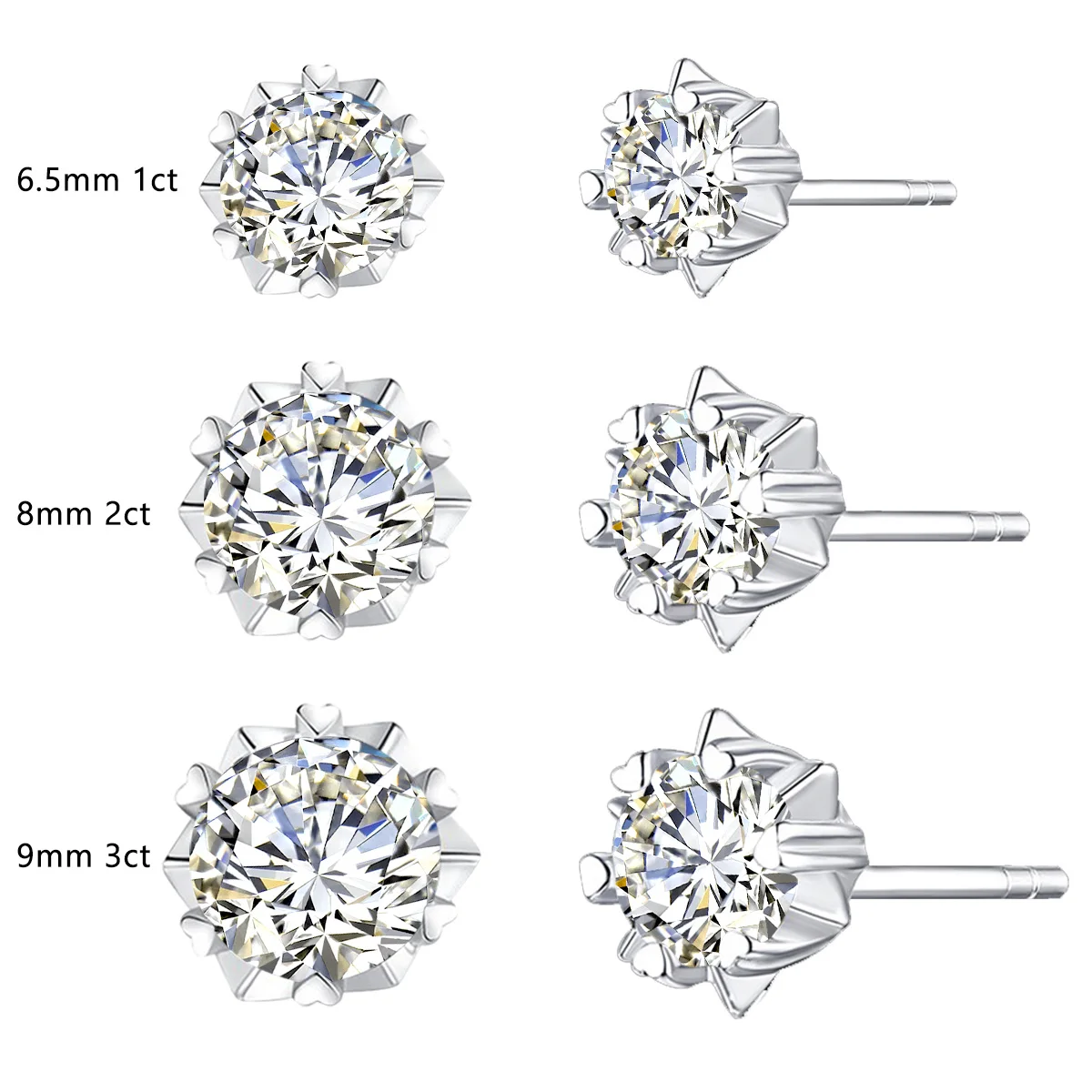 

Элегантные серьги-гвоздики с муассанитом и снежинками 1-3 карата, ожерелье из стерлингового серебра 925 пробы, свадебные украшения для невесты для женщин
