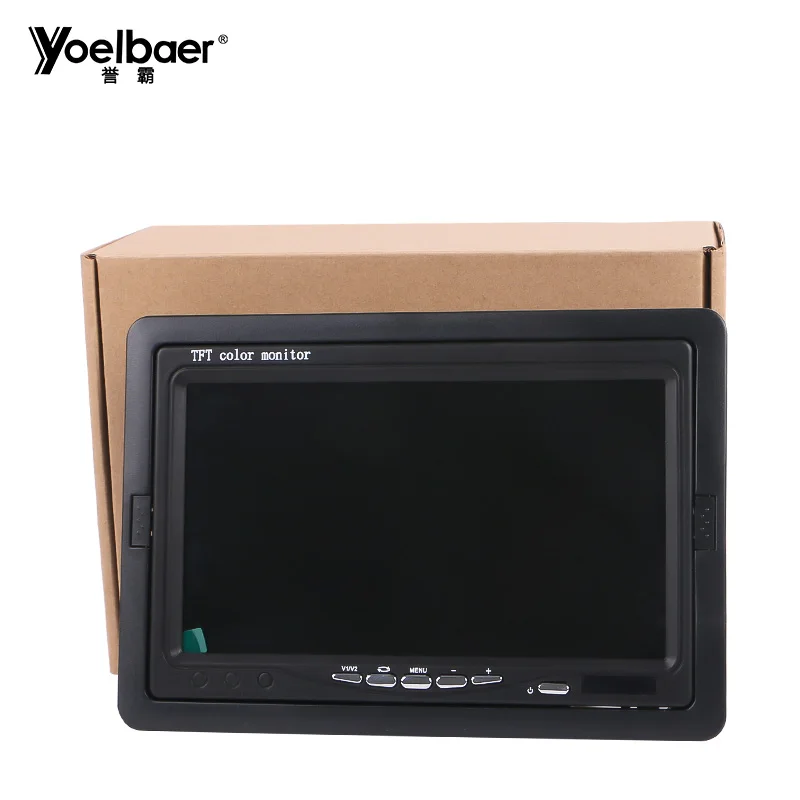 AV Input Car Headrest Monitor 800*480 Digital Screen 7 Inch LCD Monitor With Bracket