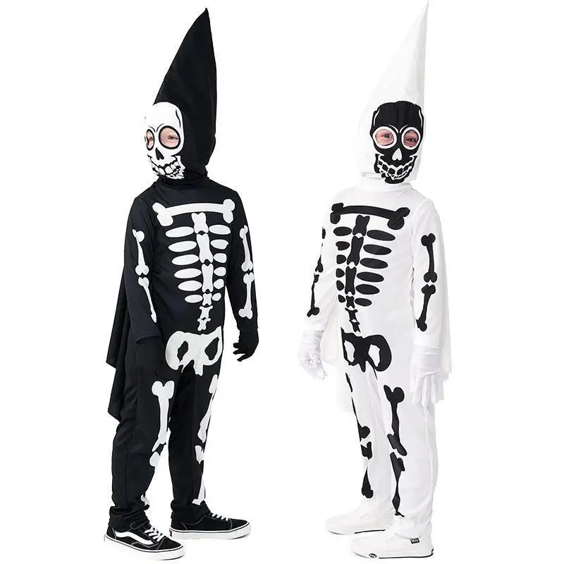 loween Costume cosplay scheletro performance transfrontaliera per bambini Bone Ghost Par Outfit Par Performance Dr up