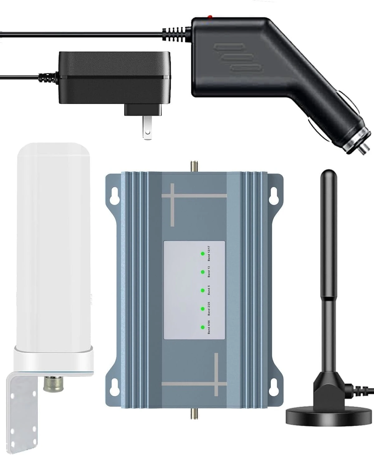 Upgarde Cell Booster for Car, Truck Cell Phone Signal Booster on Band 2/4/5/12/13/17/25/66 for 5G Support All U.S.Carriers