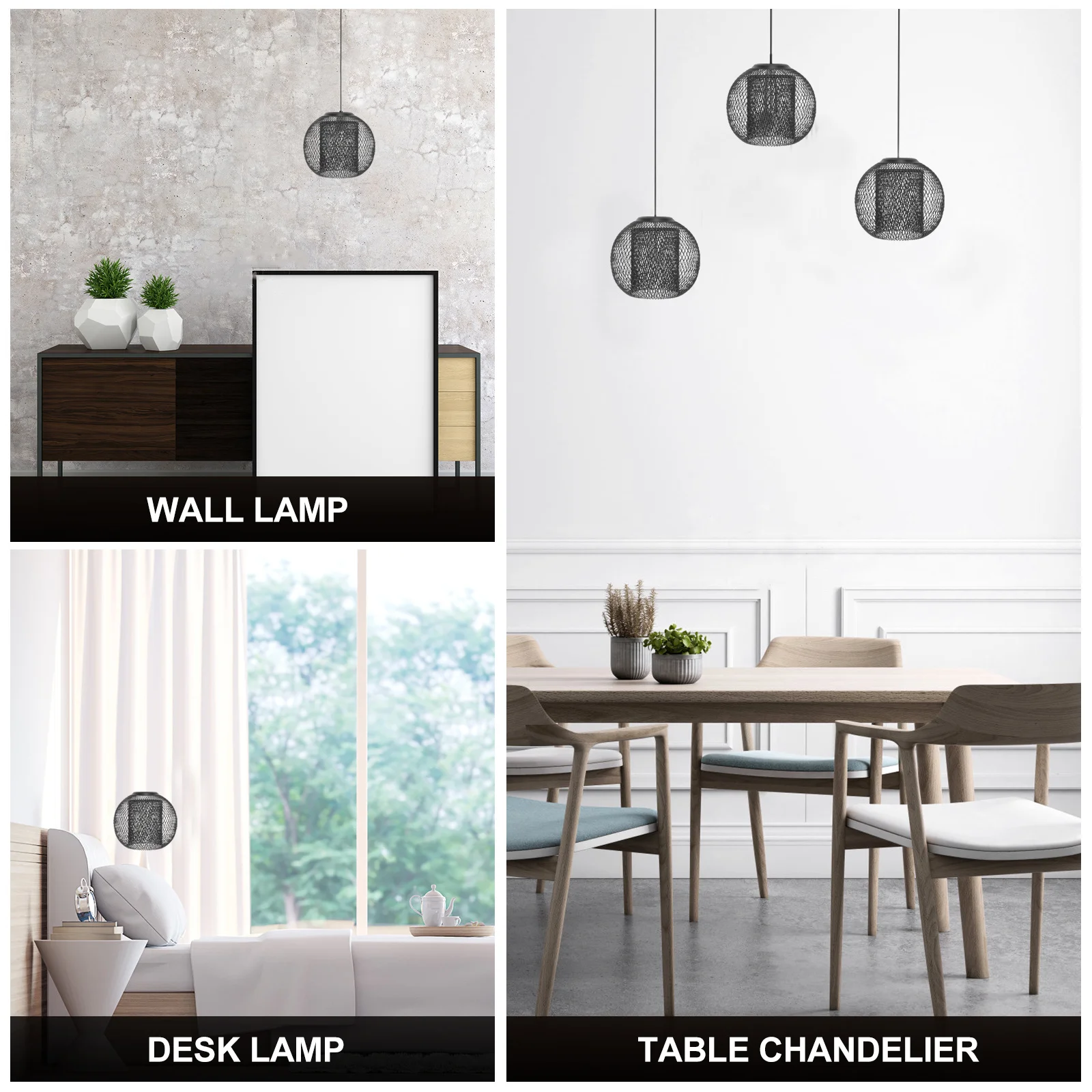 

Iron Mesh Lampshade Modern Geometric Double Layer Ceiling Hanging Light Cover for Home Bar Decor Iron Lampshade