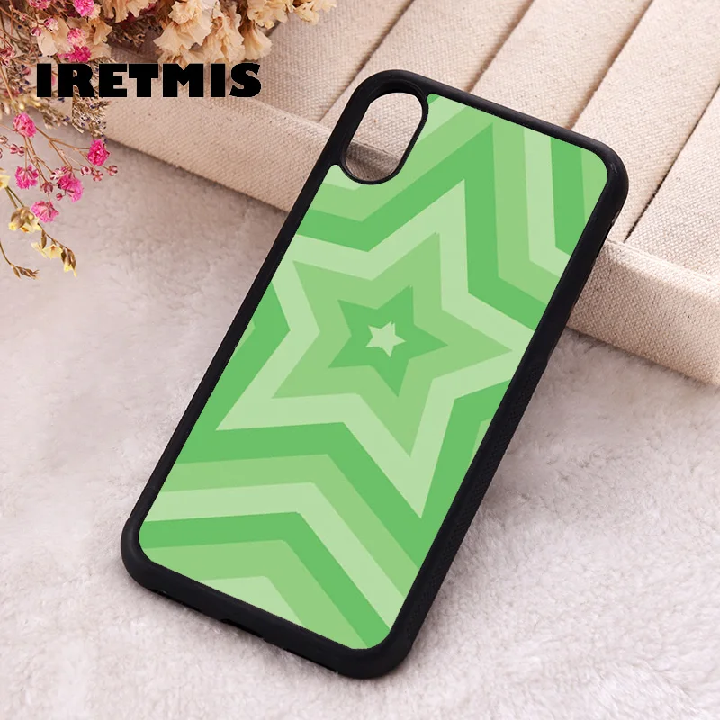 Iretmis Phone Cover Case For iPhone X XS Max XR 11 12 13 PRO MINI 14 15 16 Plus Rubber Silicone Sage Green Layered  Star