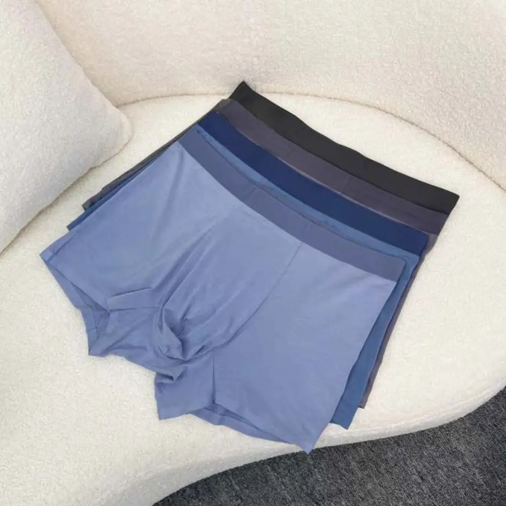 

3PCS Comfortable Model Men's Flat Panties Large Size Mid Waist Boxer Shorts Male Seamless Breathable Men Underwear Man