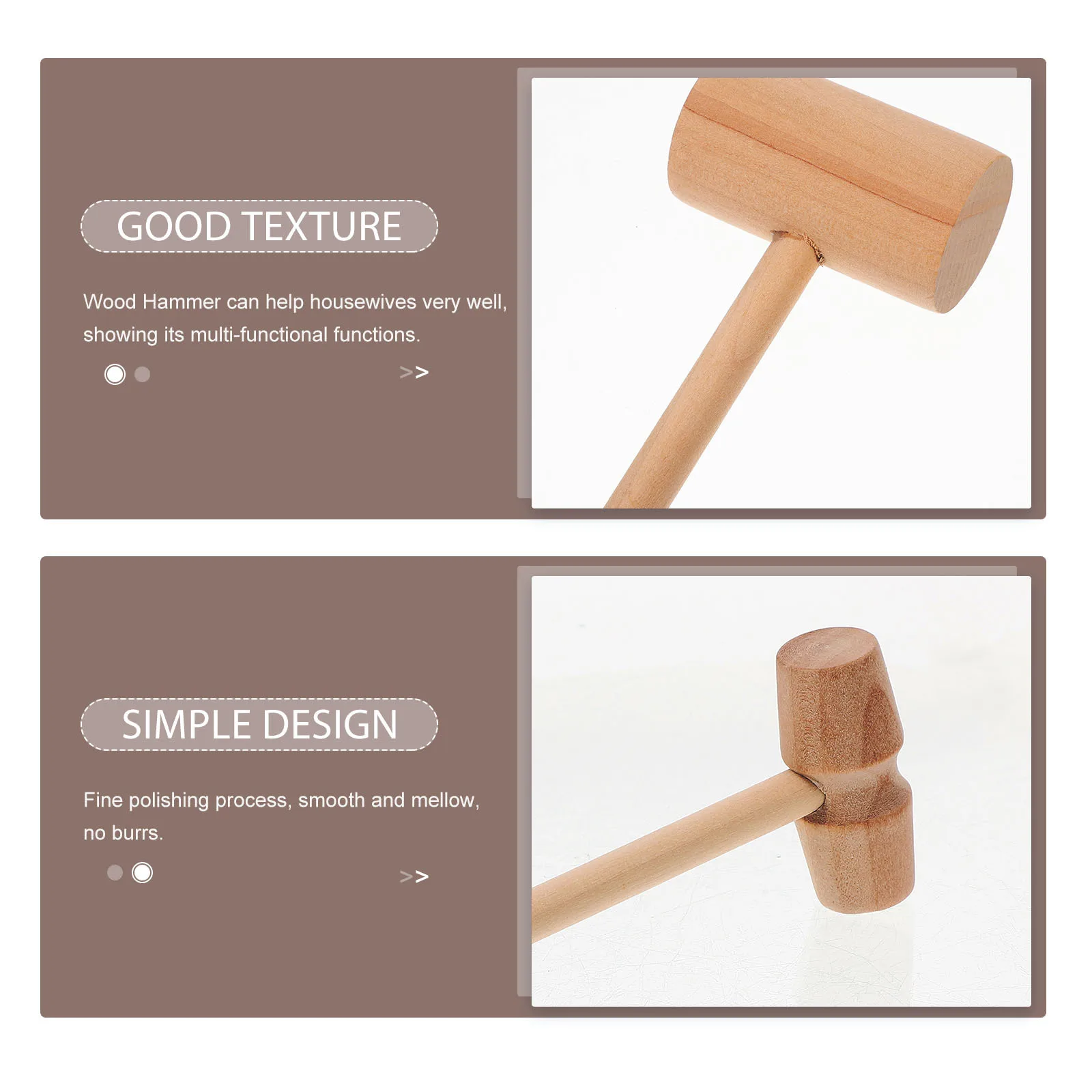 

8Pcs Multi-Functional Wood Hammer Sturdy Construction Long-Lasting Performance Ideal for Meat Loosening Egg Cracking Kitchen