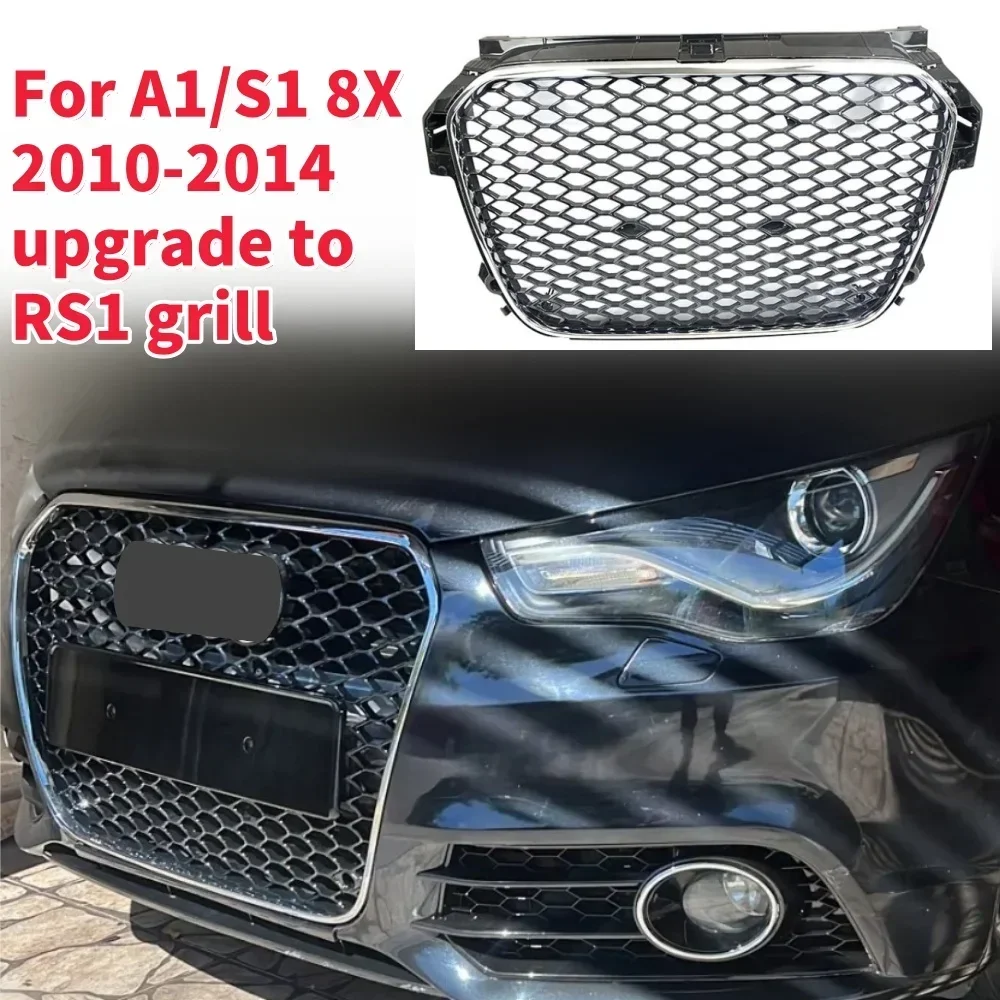 Racing Grills Front Hood Grille Car Front Bumper Grill Center Grille for RS1 Grill for  A1/S1 8X 2010-2014