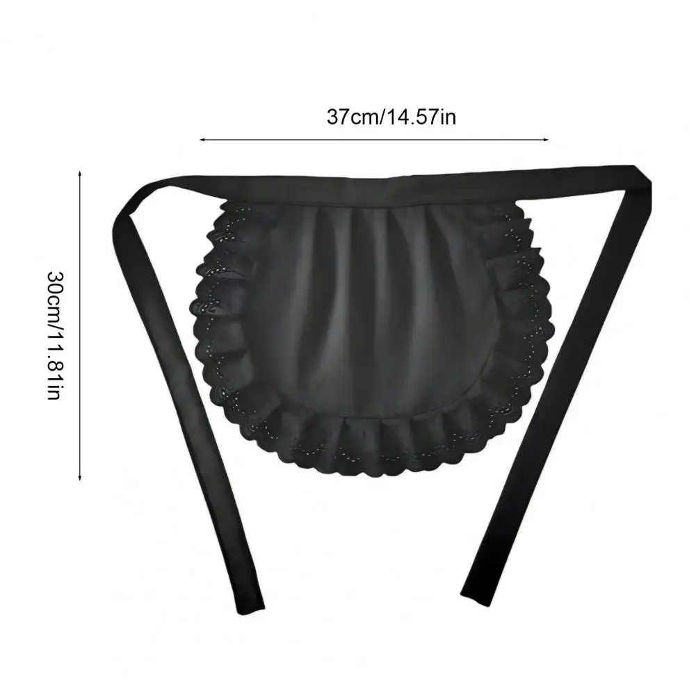 Delantal de Cosplay de sirvienta para niñas, delantal de cintura con volantes, disfraz de cocina, vestido elegante de Color sólido, medio delantal, accesorio de traje de Cosplay