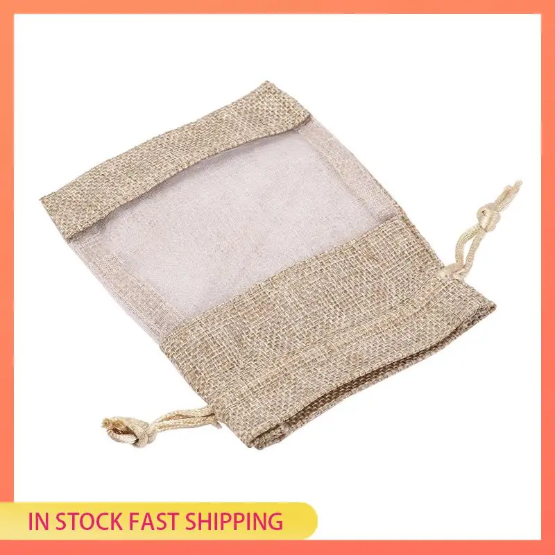 

AA05 180Pcs Flax Organza Bags Burlap Drawstring Pouch Christmas Gifts Bag Wedding Party Bags 10X14cm