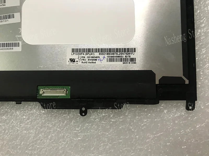 Imagem -04 - Lcd Lcd Lcd Tela de Toque Vidro Digitador Assembléia para Lenovo Thinkpad Yoga37013 Yoga 370 Lp133wf4-spa1 01hy322 com Quadro Novo 13.3