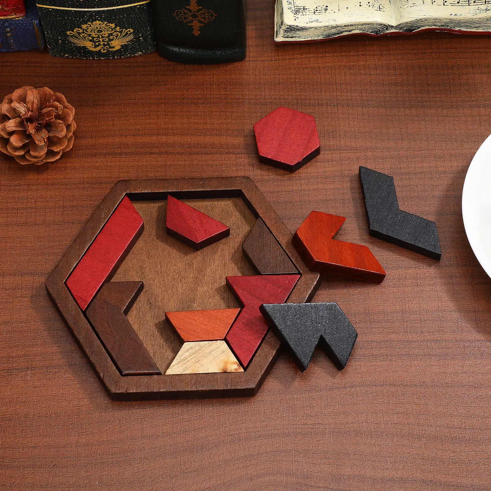 

12 Pcs Brain Teaser Toys Board Game Puzzle Hands-on Puzzles Early Education Creative Hexagon Blocks