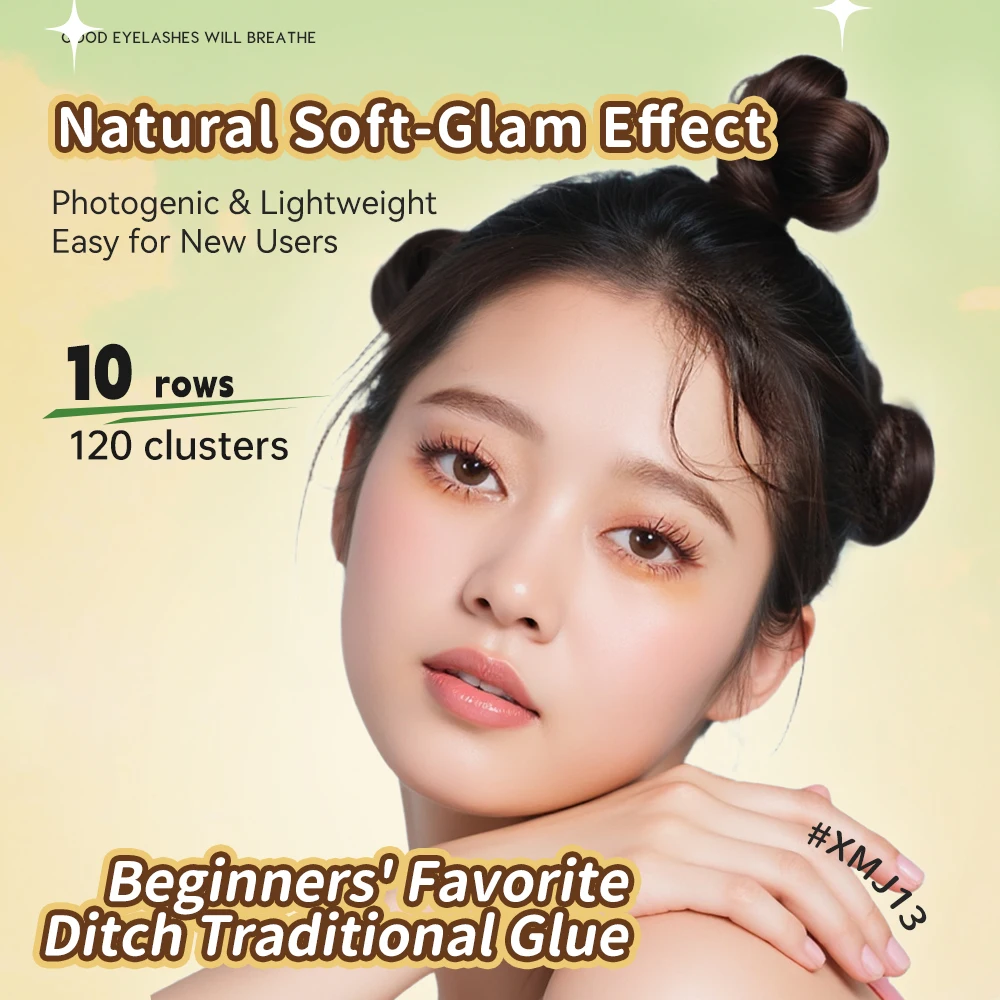 Yelix Self-Adhesive Eyelashes No Glue Fake Lashes Extensions Sunflower Glue-free False Eyelashes Individual Lashes Makeup